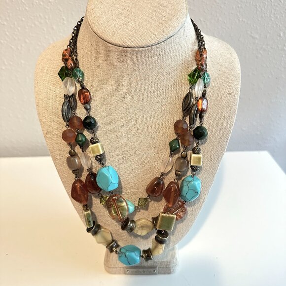 COLDWATER CREEK | Womens Hobo Stone Statement Necklace Vintage - Picture 2 of 5